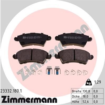 Zimmermann Bremsbelagsatz, Scheibenbremse 23332.180.1 FüR CitroËN Peugeot-image
