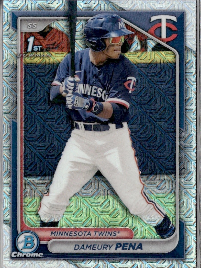 2024 Bowman Chrome Dameury Pena BCP-167 Mega Box Mojo Refractor 1st Twins