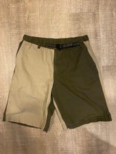 Vintage Columbia Hiking Shorts Size 30  Relaxed Khaki Tan Green Outdoor Belted