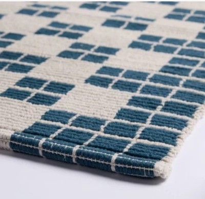 Cotton Tile Bath Mat - Dark green 