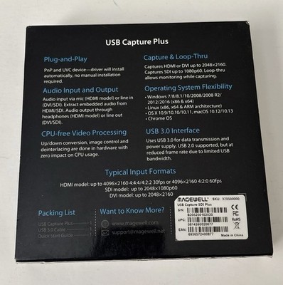 Magewell USB Capture SDI Plus USB 3.0 - Open Box