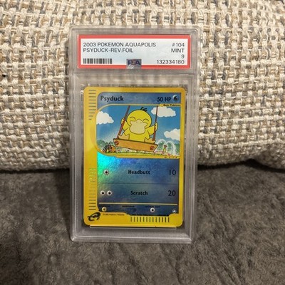 Pokemon Psyduck Aquapolis Reverse Holo #104 PSA 9 Mint LOW POP 32