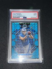 Sam LaPorta 2023 Panini Mosaic Blue Fluorescent Prizm RC Rookie #360  8/15 POP 2