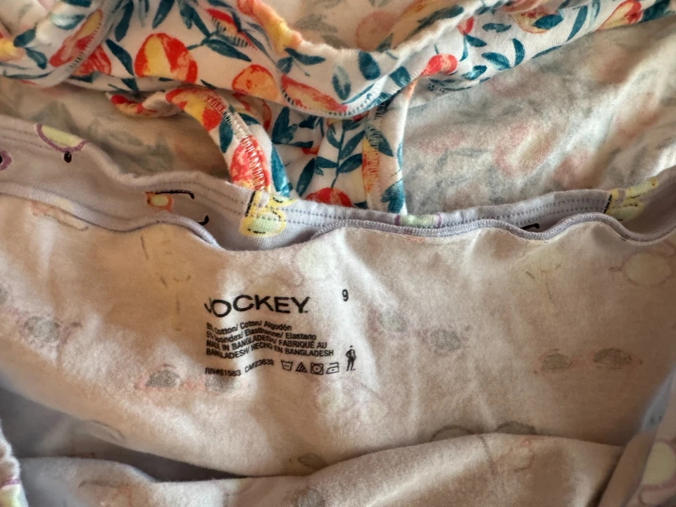 Talla 9 Mujer Jockey Algodón Elástico Hipster 4882 Lote de 2 Pares Ropa Interior Estampado Foto 2 de 3