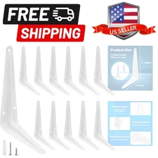 12pcs 4 Inch , Heavy Duty L Bracket, Shelf Corner Brace Right Angle Bracket, ...