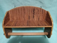 Boho Rattan Style Towel Hanging Wall Shelf