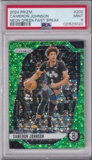 2024 Panini Prizm Neon Green Fast Break Cameron Johnson 1/5 #202 PSA 9 MINT