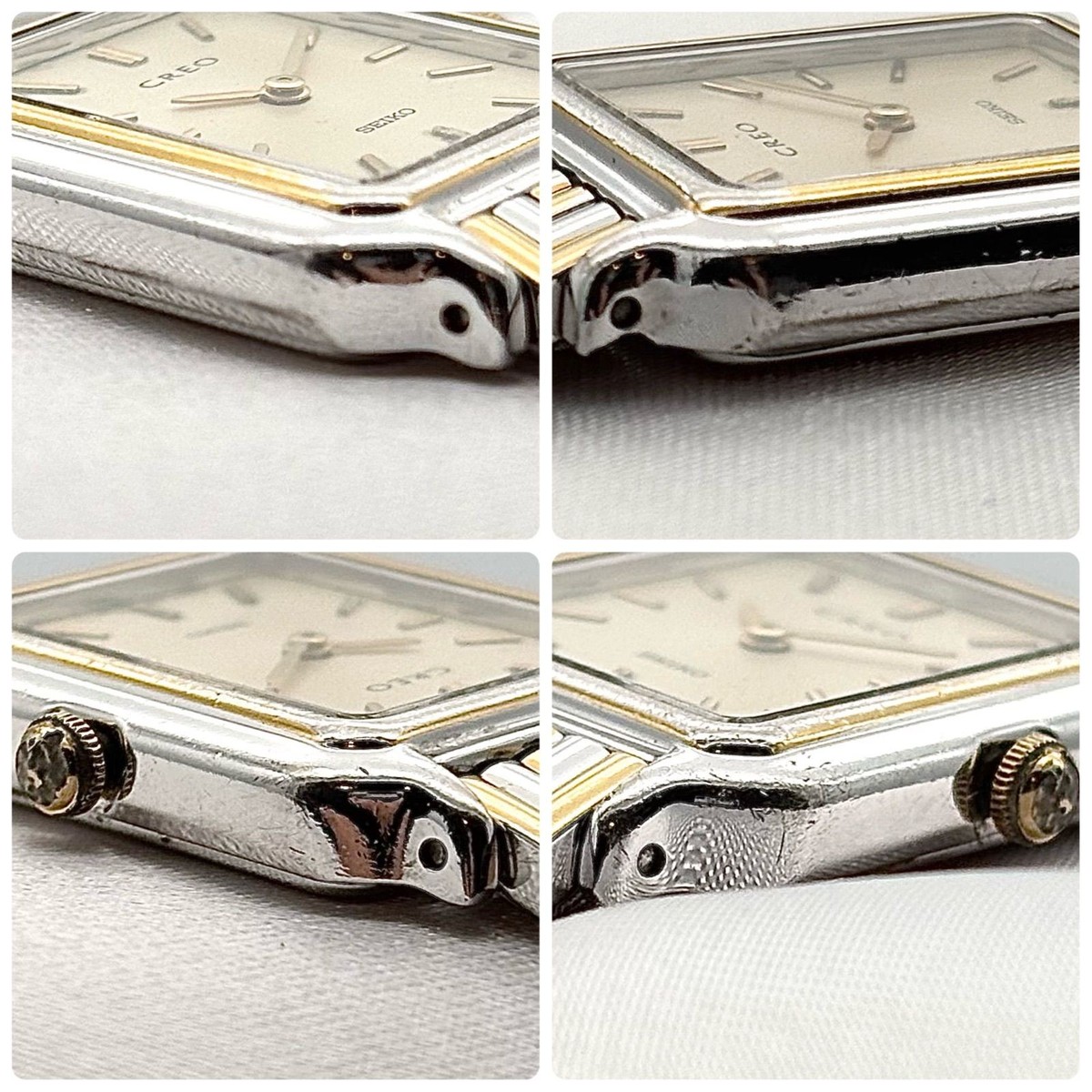Working item Seiko Creo ladies quartz watch 1F20 5F20 square gold