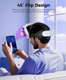 Battery Head Strap Compatible with Oculus Meta Quest 3S/3/2,10000mAh Battery ...