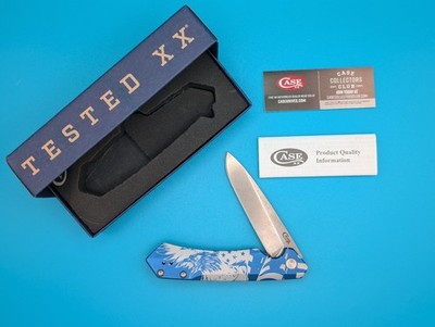 Case XX USA 2024 Blue Anodized S35VN Eagle & Flag 10780 Kinzua Flipper Knife!