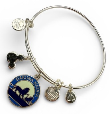 Disney Alex and Ani The Lion King Hakuna Matata Bangle Bracelet Silver