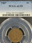 1907 Indian Head Cent PCGS AU55 Brown 1C