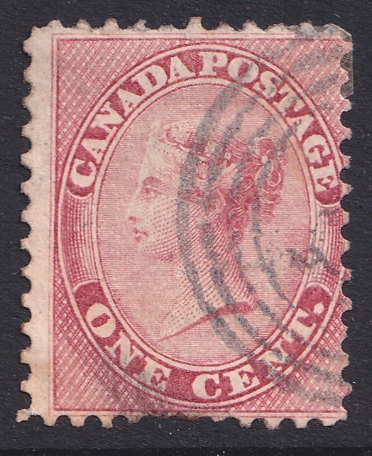 Canada sound used 1859 1 cent pale rose