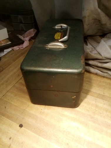 walton grip loc tackle Tool box Green Metal Two Drawer - Imagen 7 de 9