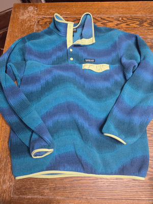 Vintage Y2K Patagonia Aurora Waves Aztec Synchilla Fleece Snap T
