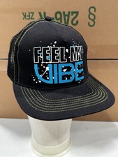 Andrew Christian Feel My Vibe Trucker Hat Adjustable Mesh Back Black Blue White