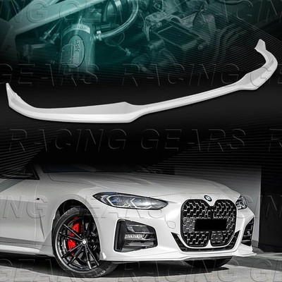 M SPORT PAINTED WHITE FRONT BUMPER SPLITTER SPOILER LIP FIT 20-25 BMW 4-SERIES