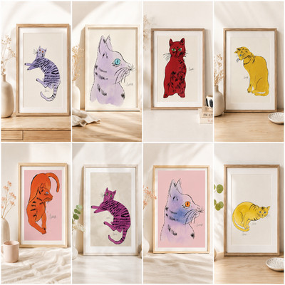 Andy Warhol 25 Katzen Name Sam A4 Kunstdrucke Pop Art Katze Wanddeko
