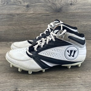Warrior 2nd Degree 3.0 Lacrosse Cleats Men's Size 8 White Black Silver WMSSM3BK