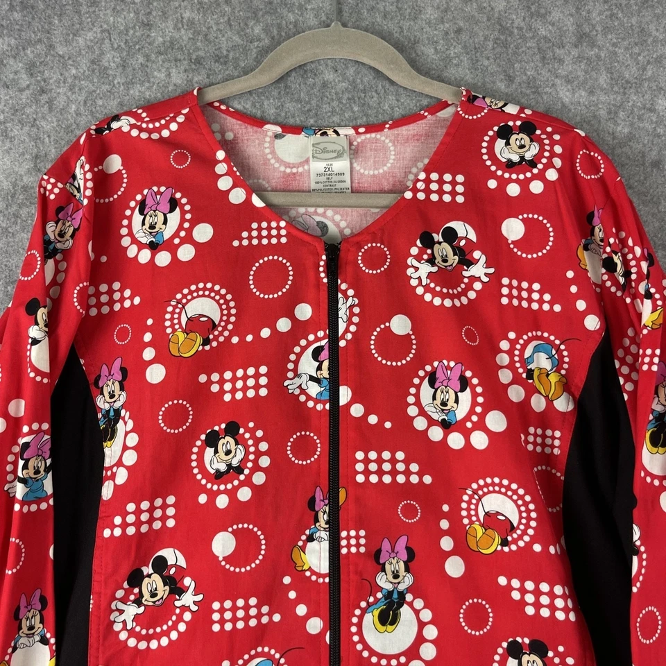Disney Tooniforms Mickey Mouse Scrub Jacket Womens 2XL Full Zip Stretch NWT - Image 2 of 4