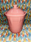 FIESTAWARE NEW Large PEONY PINK chevron 3 quart CANISTER w/ lid FIESTA