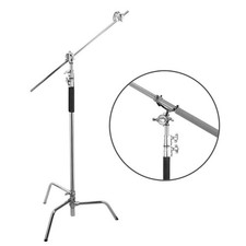 Flashpoint 10' C Light Stand on Turtle Base Kit, Chrome with 40" Grip Arm  2 Go
