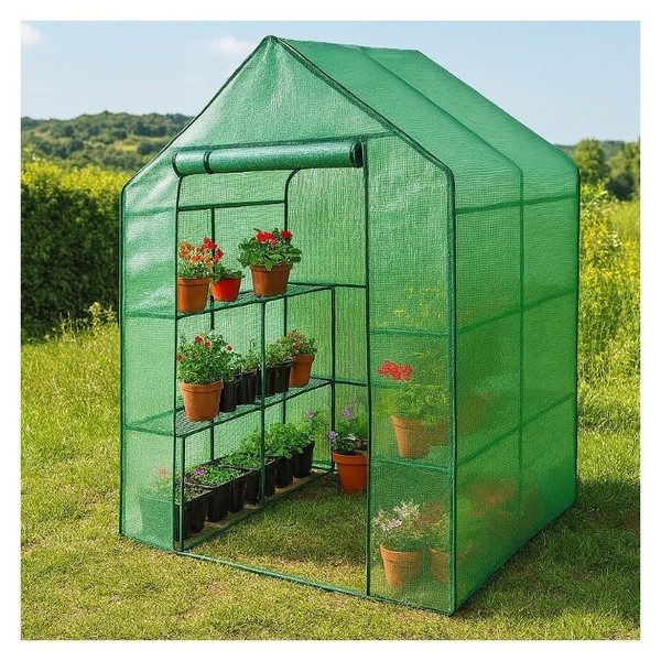 FoliengewäChshaus Tunnel FrüHbeet Treibhaus Pflanzenhaus 143X143X195Cm GrÜN-image
