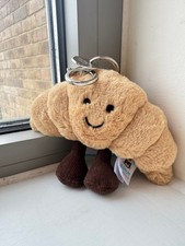 NWT Jellycat Amuseables Croissant Plush Charm Bag Keychain Cute Collectible
