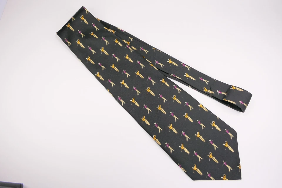 Corbata Ralph Lauren England negra, dorada, granate SEDA GOLF GOLF GOLFISTA 55" Foto 2 de 4