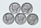 High Grade Lot 1939 1939 1939 1937 1935 Mercury Dime Collection *796