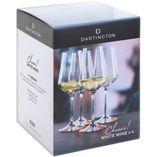 Dartington CHEERS! White Wine Glasses Set of 4 Lead Free Crystal Gift Boxed