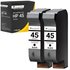 2PK Replacement for HP 45A ink HP 45 HP 51645A Black Ink Cartridge