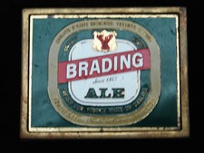 QG07167 VINTAGE 1970s  BRADING ALE  BEER SOLID BRASS BARON BELT BUCKLE
