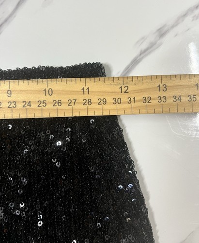 Art Class Skirt Girl's Black Sequin Mini Skirt M 7/8 Lined Party Side Slit - Picture 5 of 5