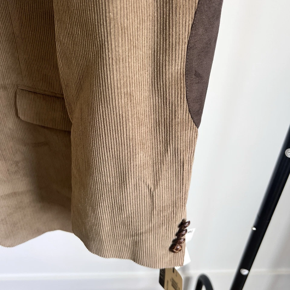 Blazer Chaqueta LAUREN Ralph Lauren Para Hombre 42 Largo Grueso Pana Codo Marrón Nuevo con Etiquetas Foto 3 de 4