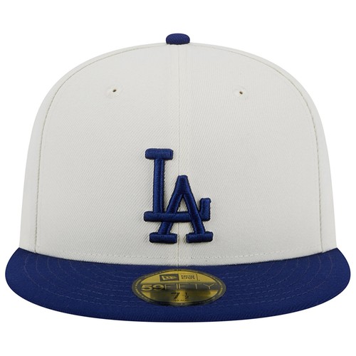 Men's New Era Stone/Royal Los Angeles Dodgers Retro 59FIFTY Fitted Hat - 第 2/6 張圖片