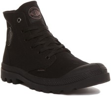 Palladium Monochrome Mid Top City Walk Canvas Mens Boot Black MonoUK 7-12