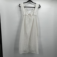 Everlane Dress Womens Large Eyelet Midi Sleeveless Ruffle Strap Pockets Summer