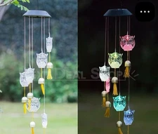 Solar Powered Hanging Owl Chimes