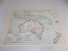 Carte COULEUR éclectique 1877 / AUSTRALIE, NOUVELLE ZELANDE, TASMANIE, ÎLES SANDWICH