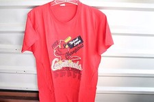 Vintage 80s 1985 T-Shirt St Louis Cardinals National League CHAMPS Size XL Red