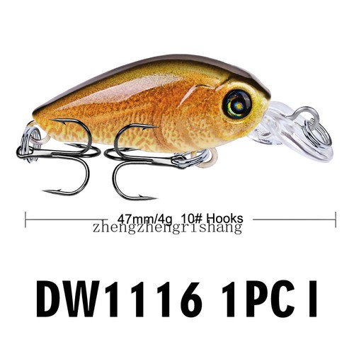 Lote de 5 piezas Crankbaits 4,7 cm/4 g señuelos de pesca Minnow gancho aparejos cebo duro bamboleo - Imagen 15 de 21