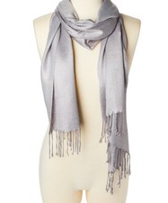 Women Silver Shawl Scarfs Acrylic Metallic Scarves Soft Hair Scarfs for Girls