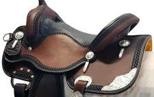 Western Barrel Racing Horse Saddle Premium Leather  with tack set 10'' to 18' in