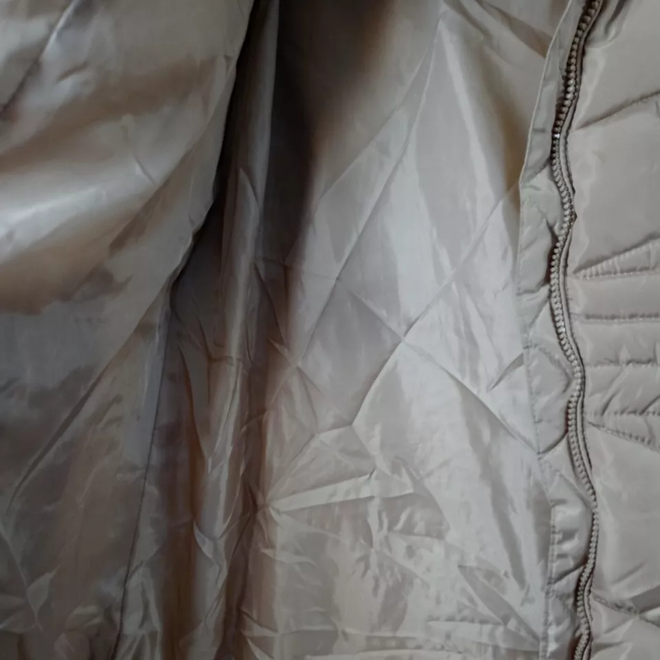 MADDEN Girl Sz large Puffer Quilted Jacket tan Coat Hooded Fleece-Lined hood - Image 4 of 4