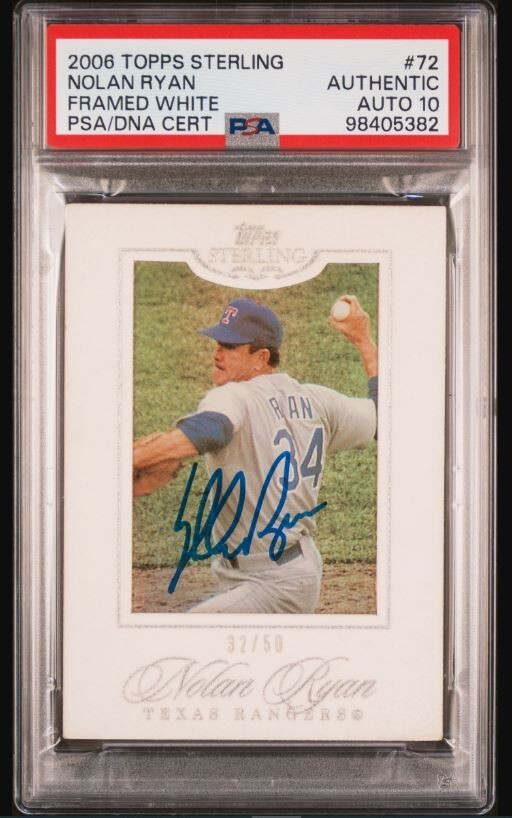 2006 Topps Sterling Nolan Ryan HOF Signed Baseball Card #72 Certified PSA/DNA 10