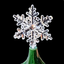 Large Clear Snowflake Star Topper With Rhinestones for Ceramic Christmas Trees