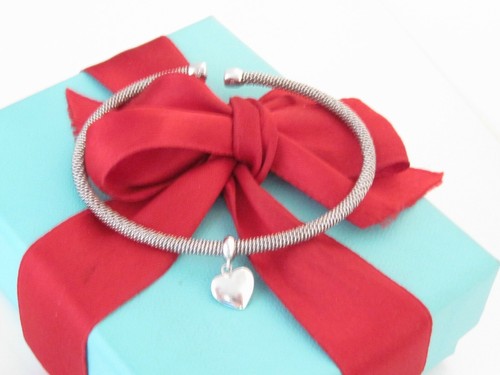 Tiffany & Co Silver Heart Mesh Cuff Bangle Bracelet Adjustable 6.75" - 7.5" - Picture 7 of 7