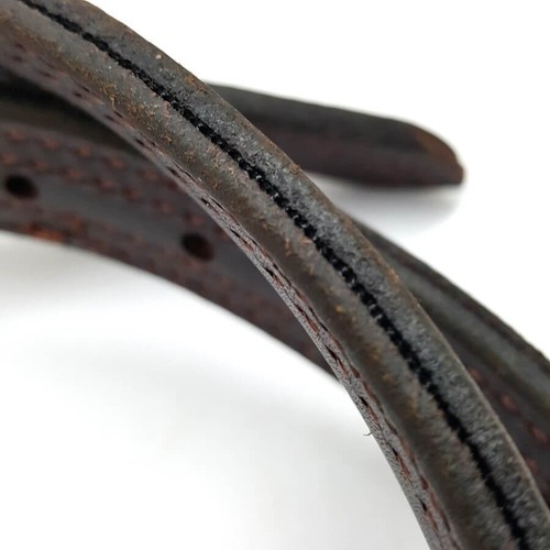 New English 1" x 55" Rich Brown 3 Ply Stirrup Leather Straps Nylon Reinforced - Picture 5 of 5