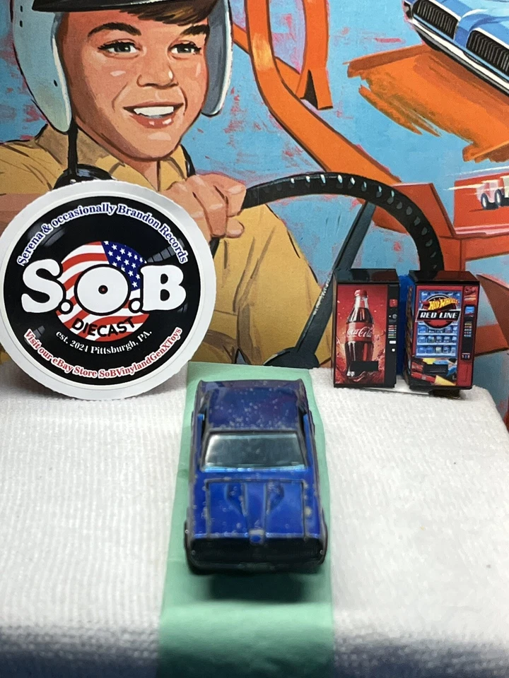 Mercury Custom Cougar 1967 Hot Wheels Redlines en muy buen estado azul fundido a presión EE. UU. Foto 4 de 4